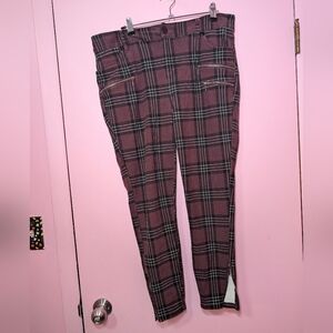 Torrid Punk Plaid Zipper Pants